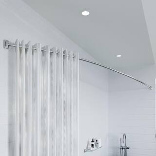 42 in. - 72-7/8 in. Premium Telescopic Curved Rod in Chrome | The Home Depot