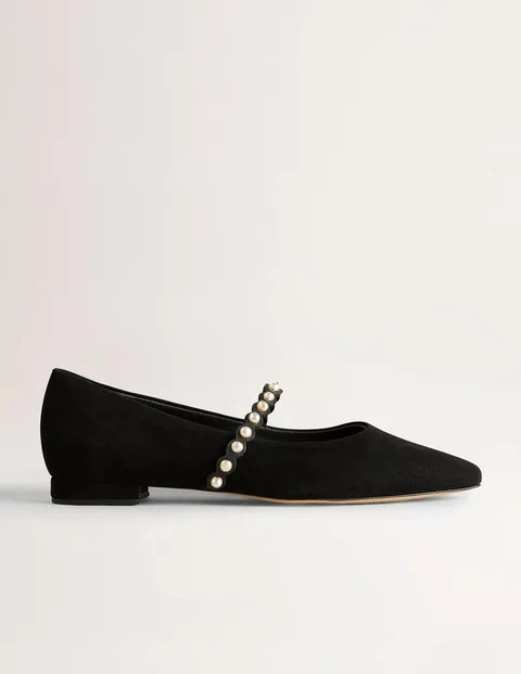 Pearl Strap Ballerina Flats - Black | Boden (US)