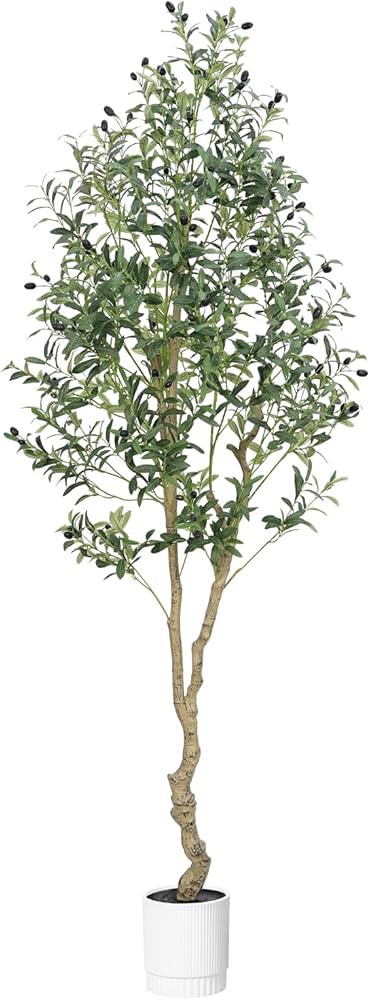 Faux Olive Tree,Fake Plants Indoor with Lightweight Durable Modern Fiberstone Sphere Planter,Real... | Amazon (US)