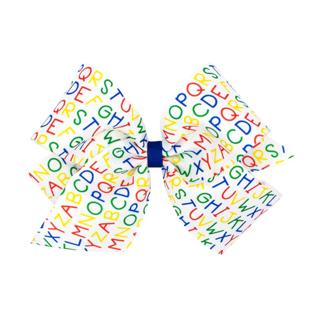 Alphabet Printed Grosgrain Bow | Classic Whimsy