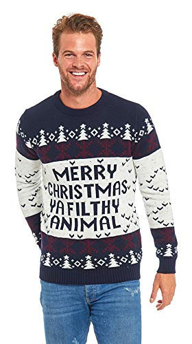 Ugly Christmas Sweater for Men Women Unisex Novelty Pullover for Xmas Party with Reindeer Santa18005-MA-XL | Amazon (US)