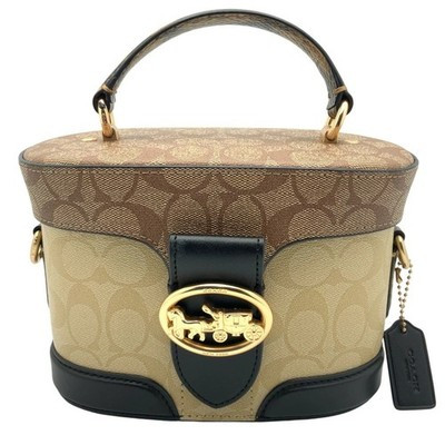 COACH George Gem Crossbody Bag 5504 Signature Brown Beige 2Way Used | eBay US