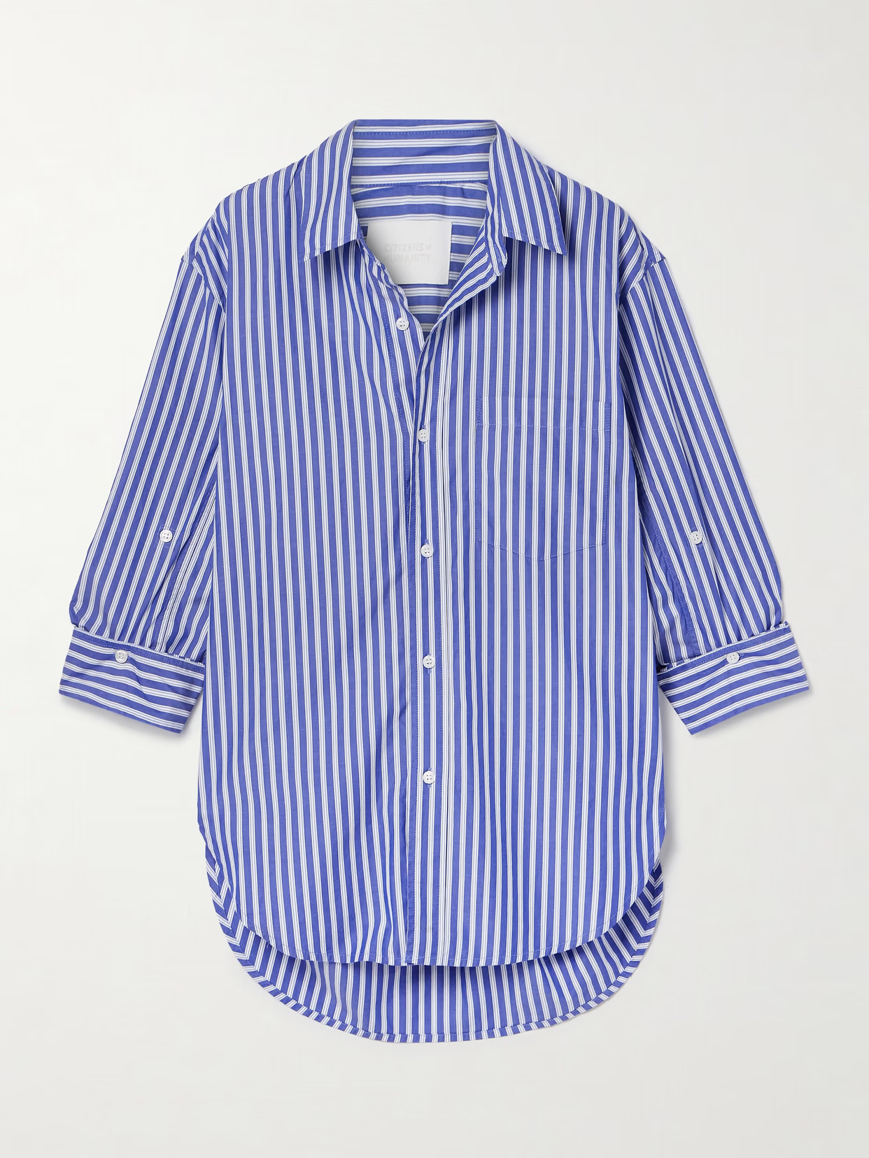 Citizens of Humanity - Kayla Striped Cotton-poplin Shirt - Blue | NET-A-PORTER (US)