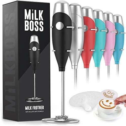 Milk Boss Mighty Milk Frother Handheld Whisk Mixer - Coffee Frother Electric Handheld Foam Maker & F | Amazon (US)