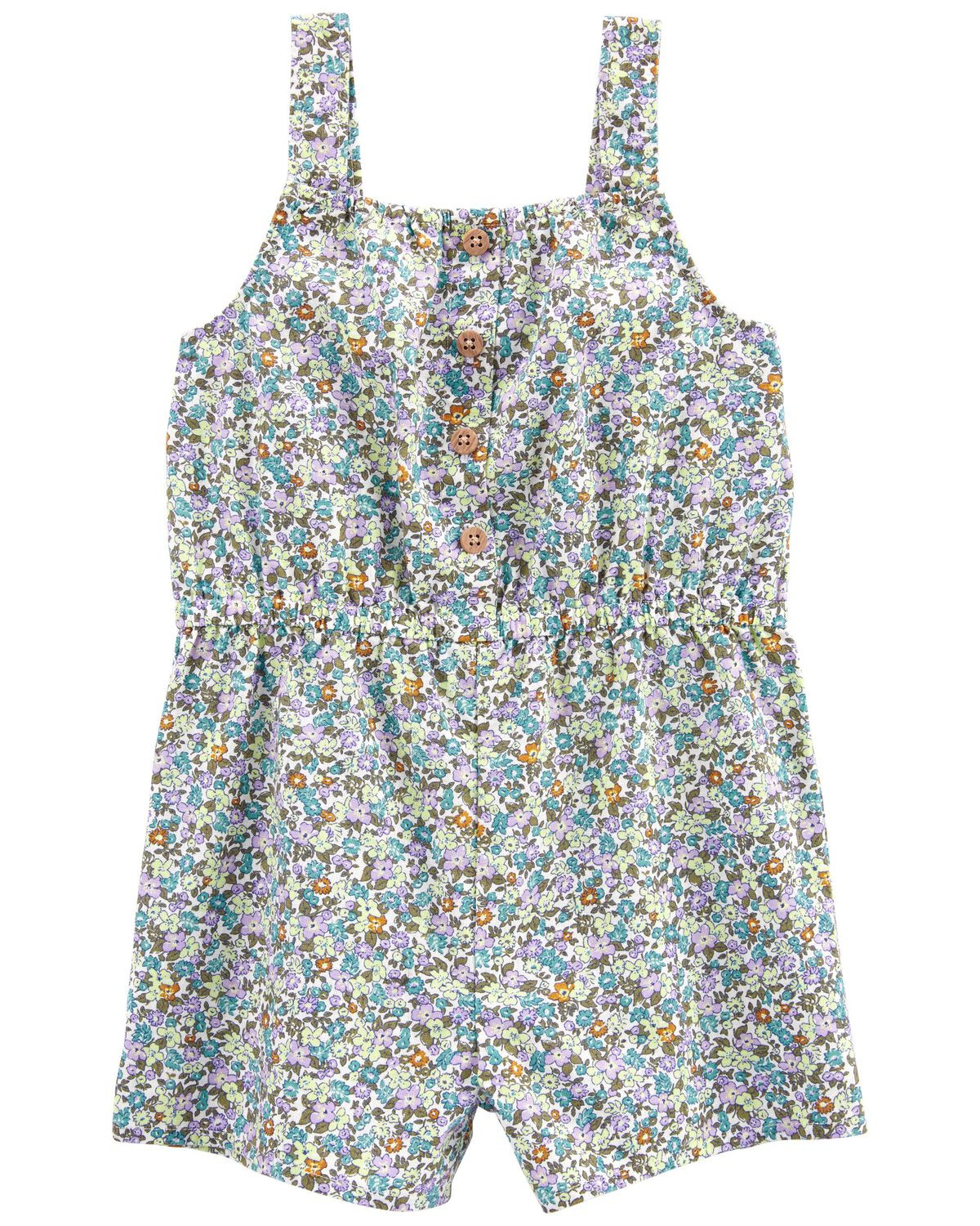 Multi Toddler Floral Print Button-Front Romper | carters.com | Carter's