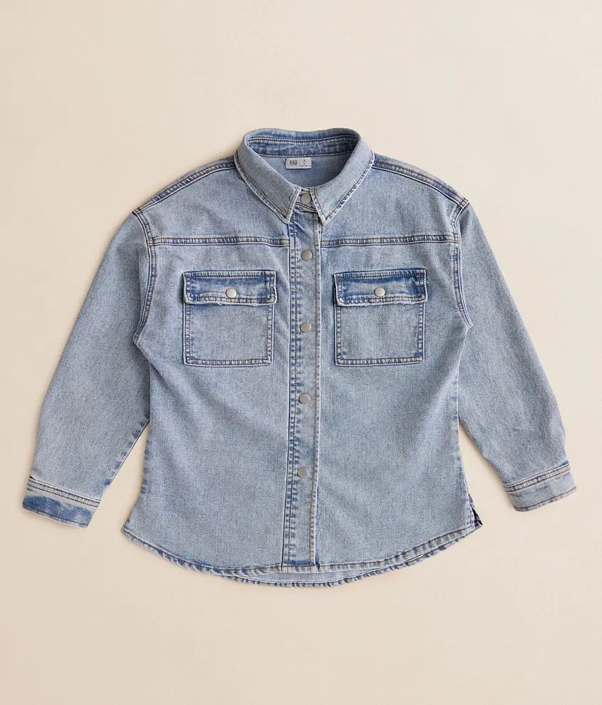 Girls - Washed Denim Shacket | Buckle