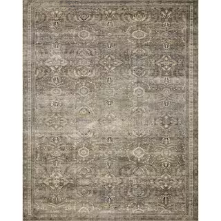 Layla Antique/Moss 5 ft. x 7 ft. 6 in. Distressed Oriental Printed Area Rug | The Home Depot