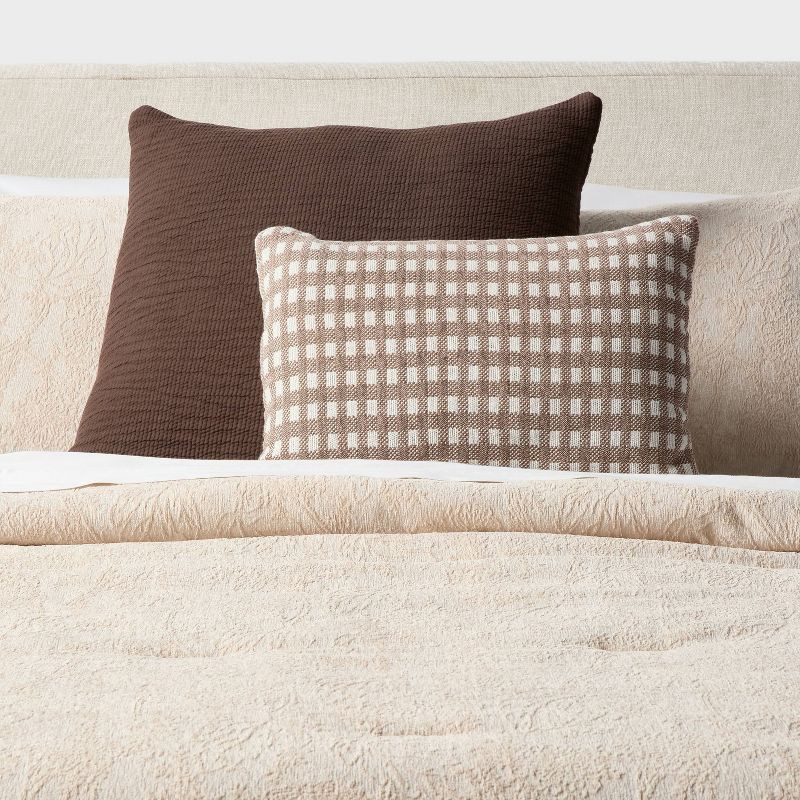 24"x24" Euro Matelasse Decorative Pillow Brown - Threshold™ | Target