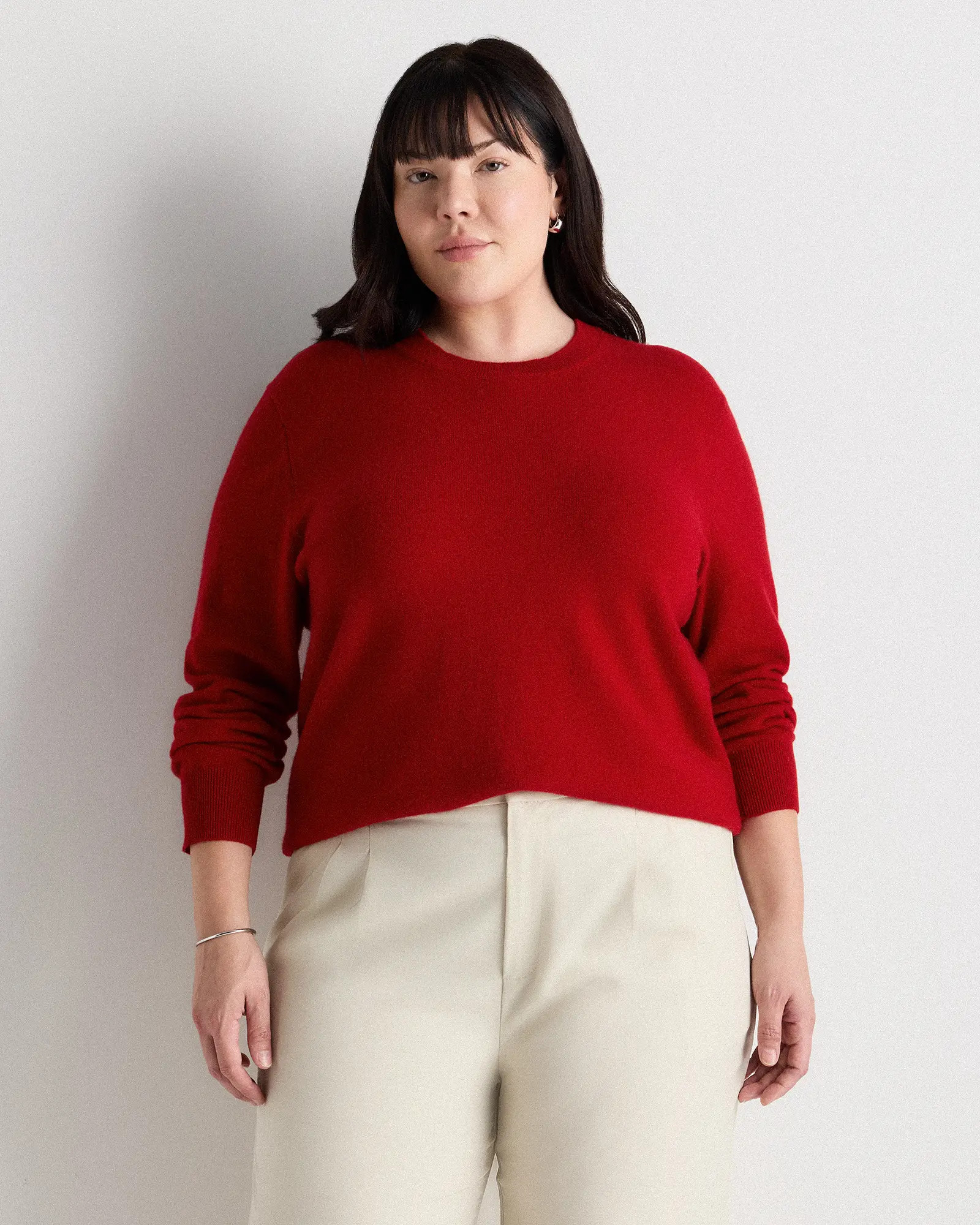 Mongolian Cashmere Crewneck Sweater - Plus Size in Varsity Red | Quince