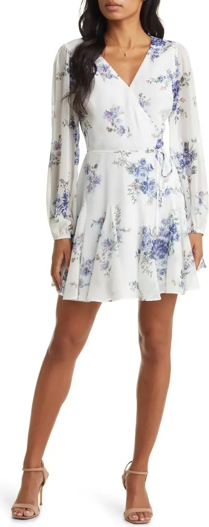 VICI Collection Floral Print Long Sleeve Wrap Dress | Nordstrom | Nordstrom