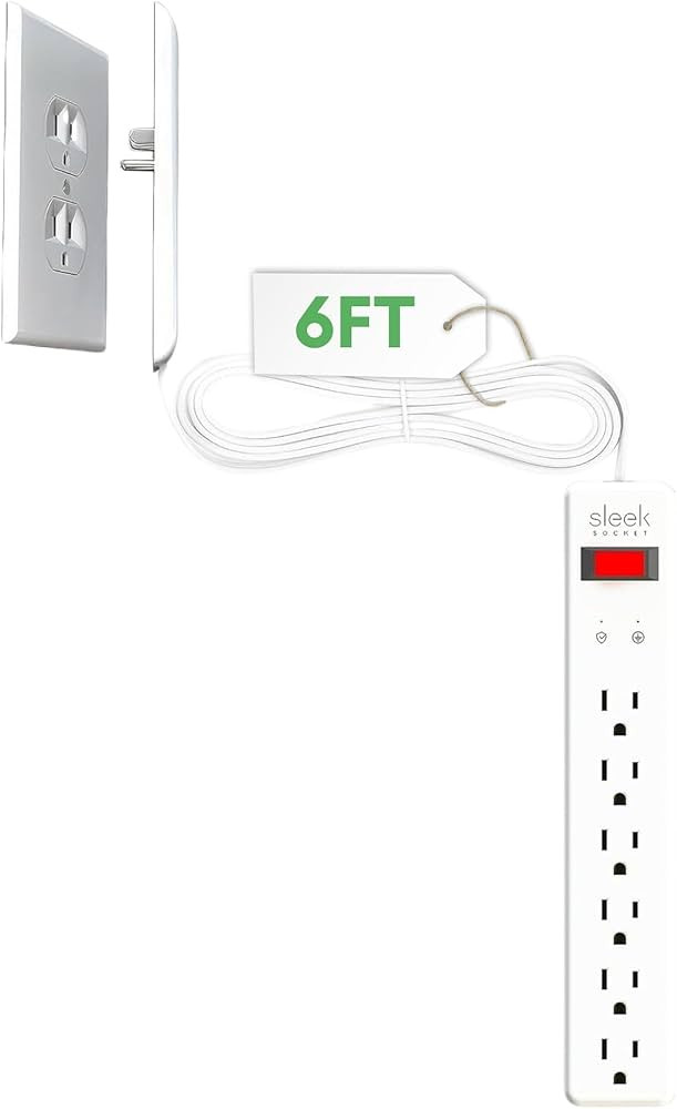Sleek Socket Original & Patented Flat Surge Protector Power Strip | Ultra Thin Outlet Concealer &... | Amazon (US)