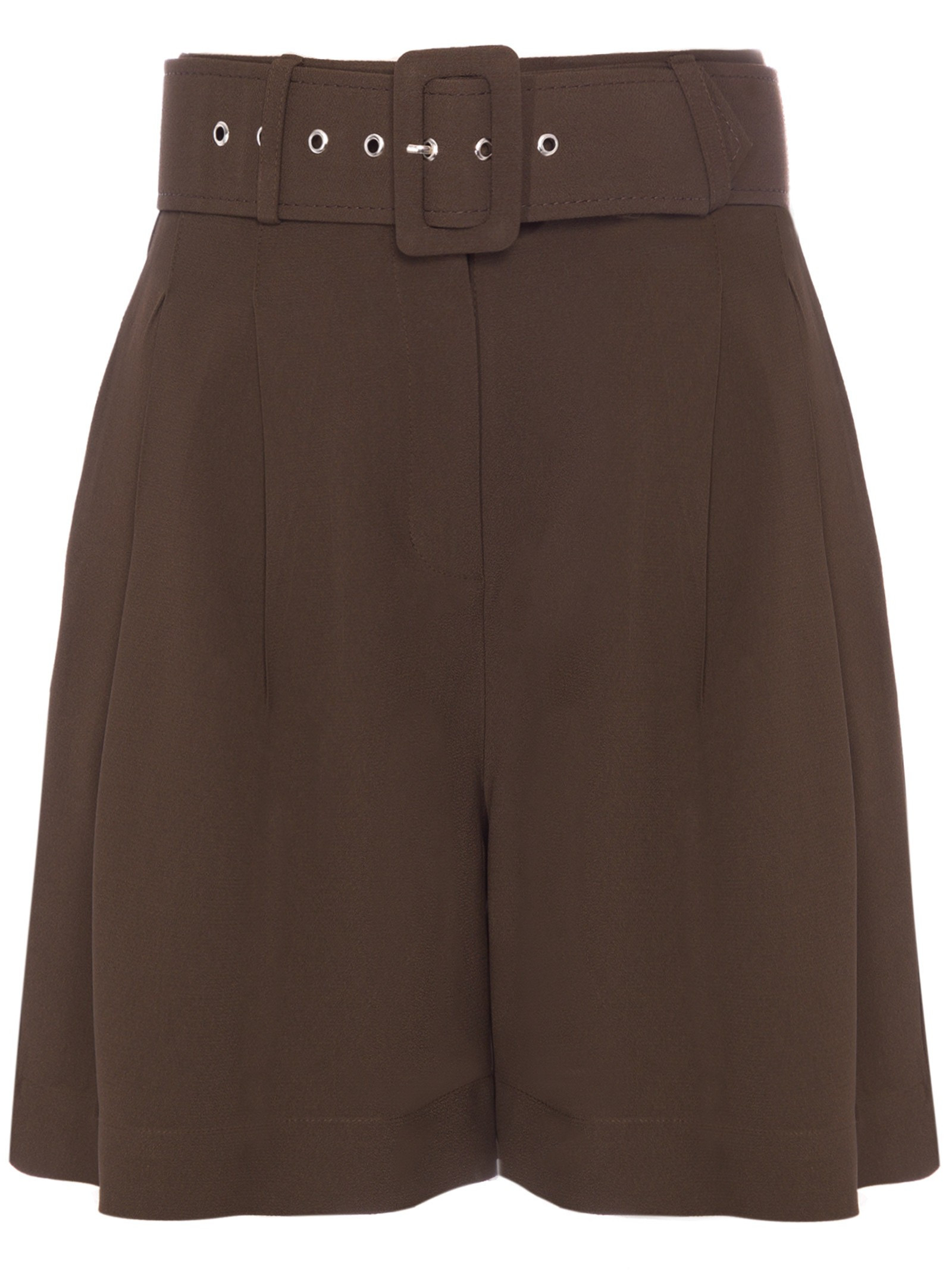 SHORT FEMININO CINTURA ALTA COM CINTO - MARROM | Shop2gether (BR)