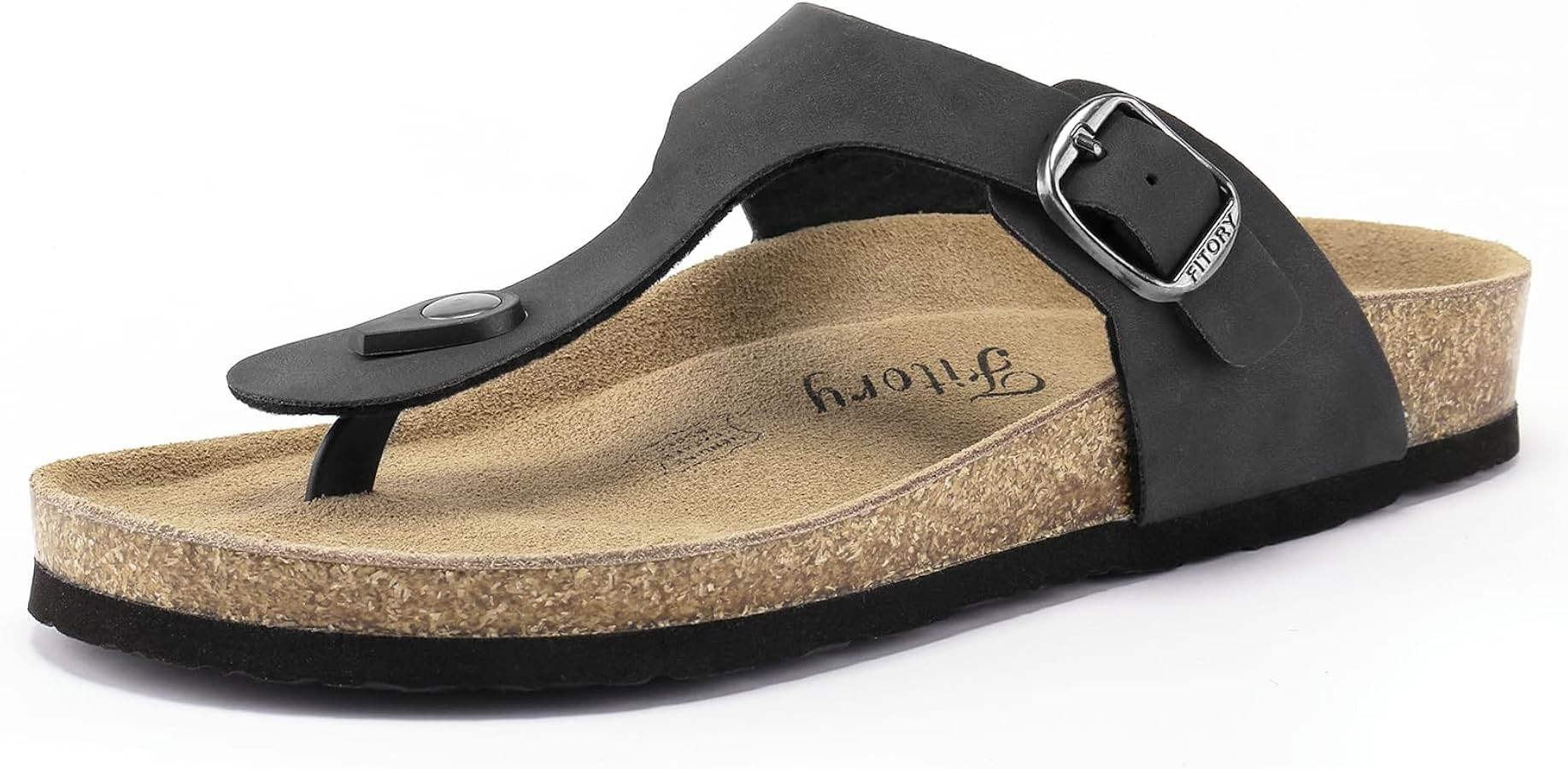 FITORY Women's Thong Slide Sandal with Cork Footbed, Arch Support Flat Sandals for Summer | Amazon (US)
