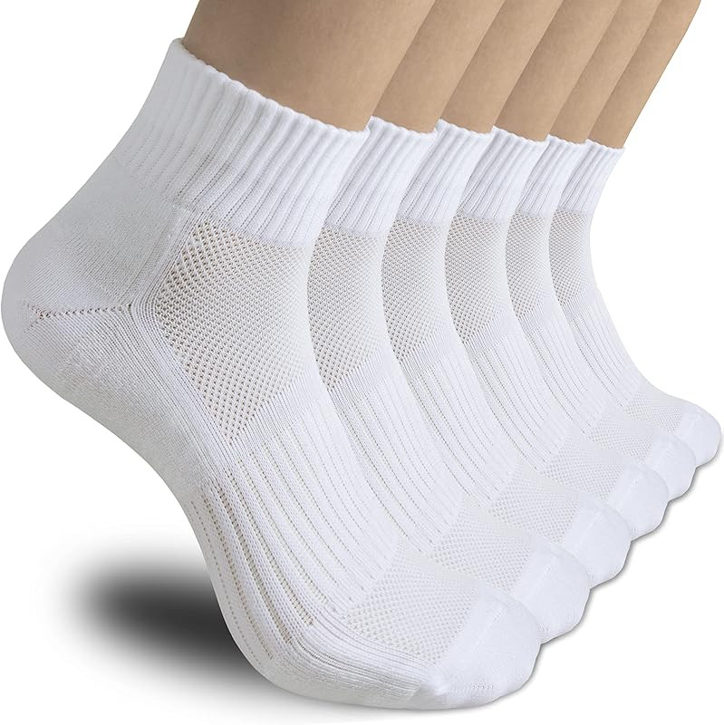 Women's Running Ankle Socks Athletic Sport Socks Cushioned Quarter Running Socks(6 pairs) | Amazon (US)