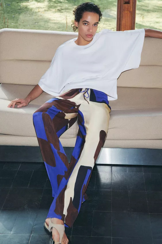 ZW COLLECTION PRINTED PANTS | Zara US