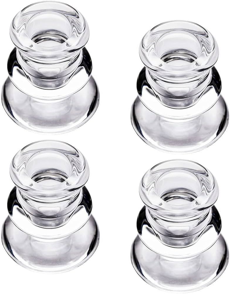 Clear Glass Candlestick Holders, Set of 4 Taper Candle Holders for Wedding, Decoration and Dinnin... | Amazon (US)