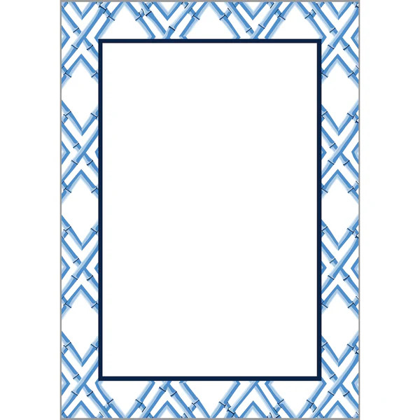 Stock Shoppe: 5x7 Bamboo Trellis Notepad | China Blue | WH Hostess Social Stationery