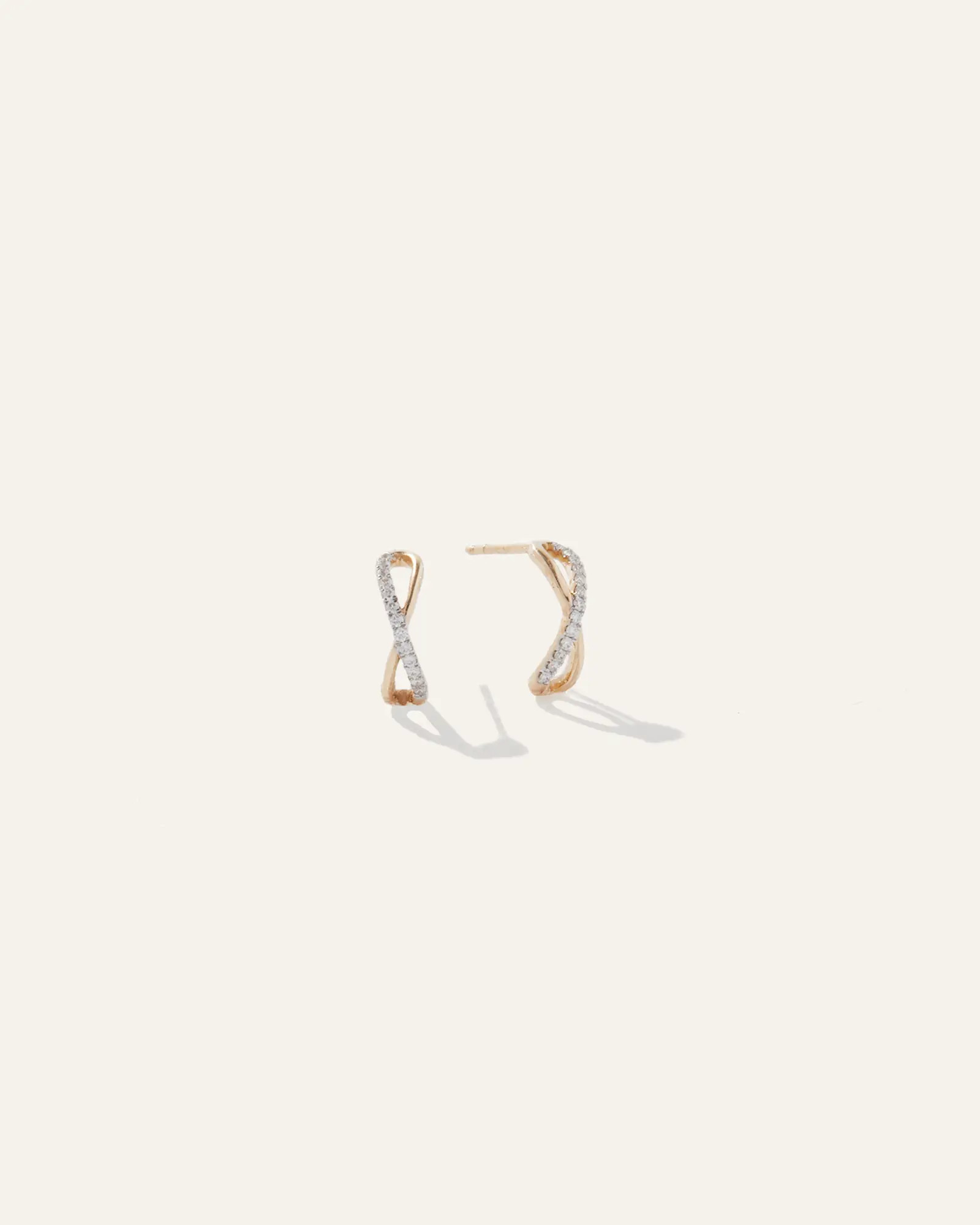 14K Gold Pave Diamond X Hoops | Quince