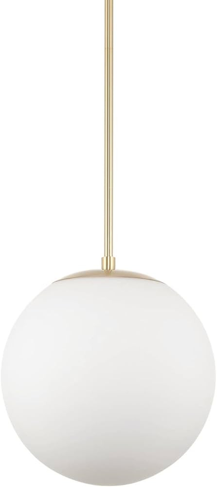 Kira Home Ceres 12" 1-Light Mid-Century Modern Hanging Orb Pendant Light with Smooth Matte White ... | Amazon (US)