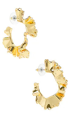 Lele Sadoughi Scallop Ruffle Edged Hoop Earrings in Gold from Revolve.com | Revolve Clothing (Global)