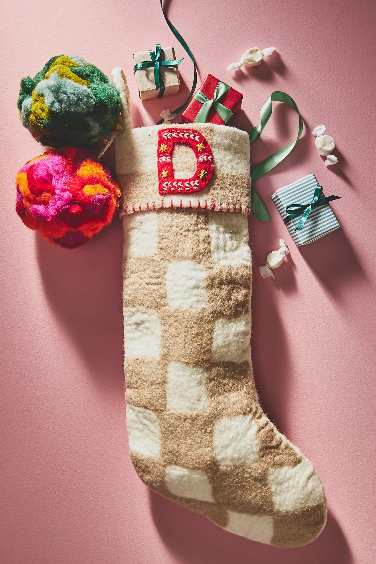 Monogram Felted Stocking | Anthropologie (US)