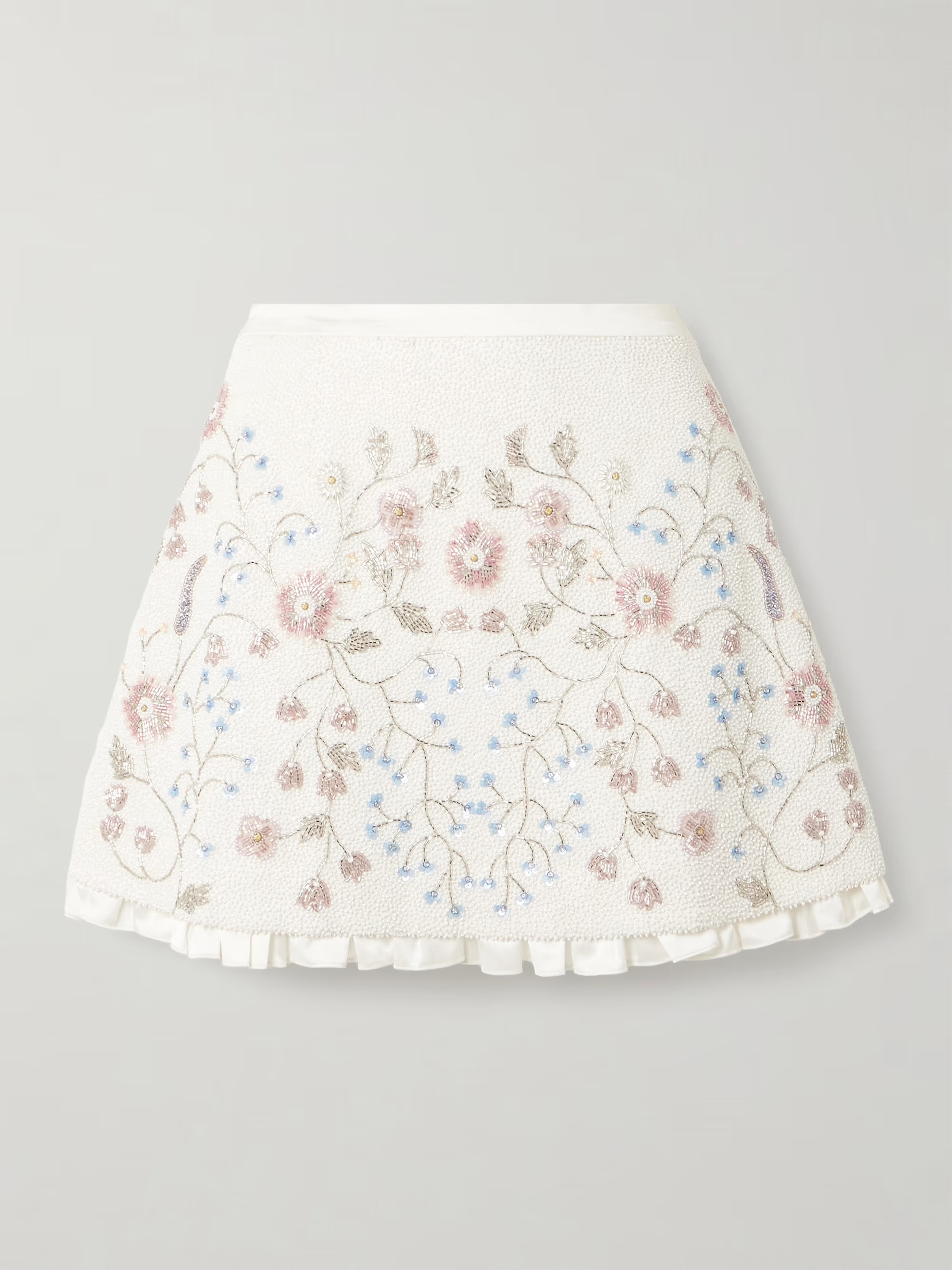Sophie satin-trimmed embellished beaded stretch-tulle mini skirt | NET-A-PORTER (UK & EU)