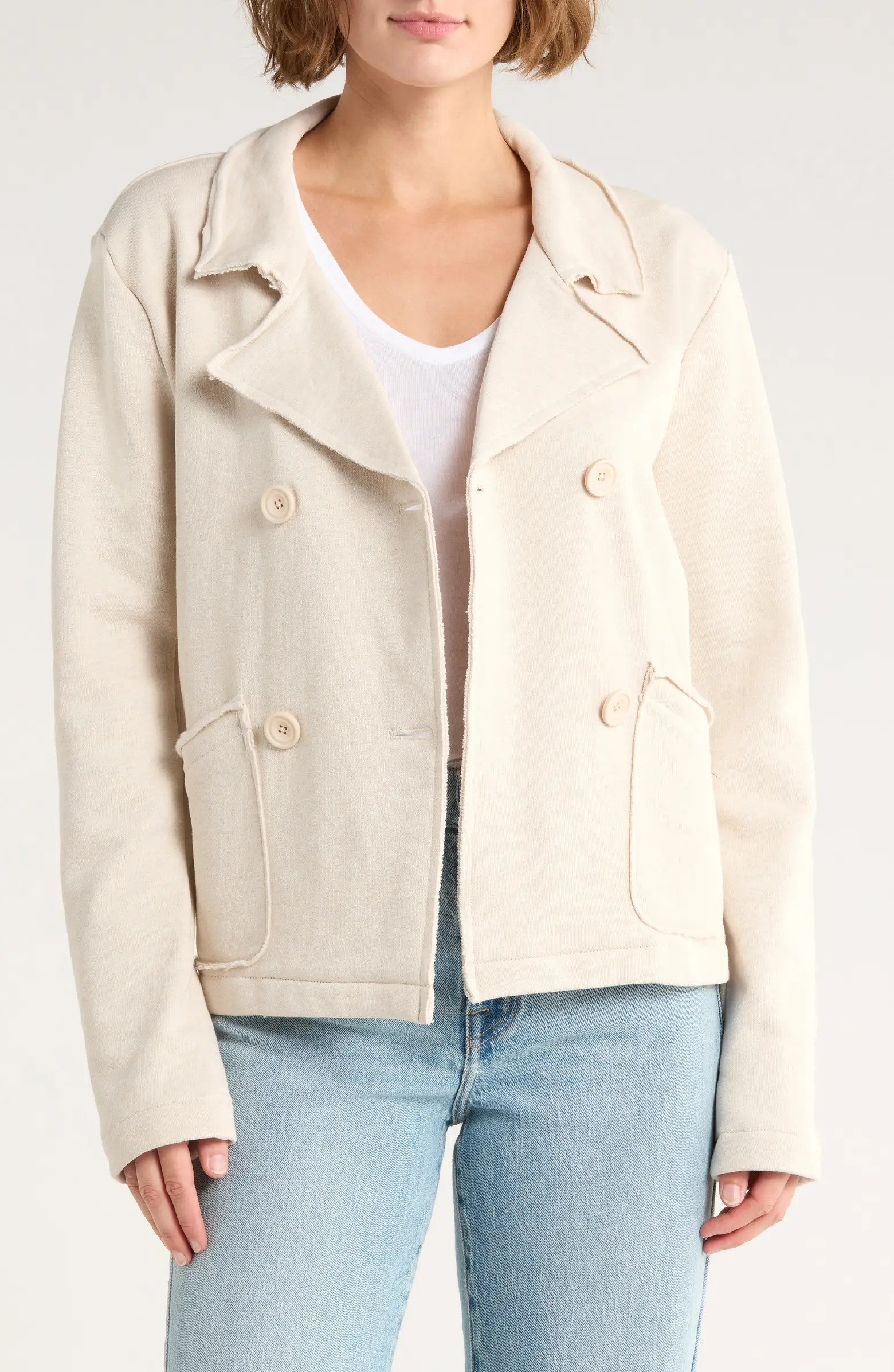 Splendid Double Breasted Cotton French Terry Blazer | Nordstrom | Nordstrom