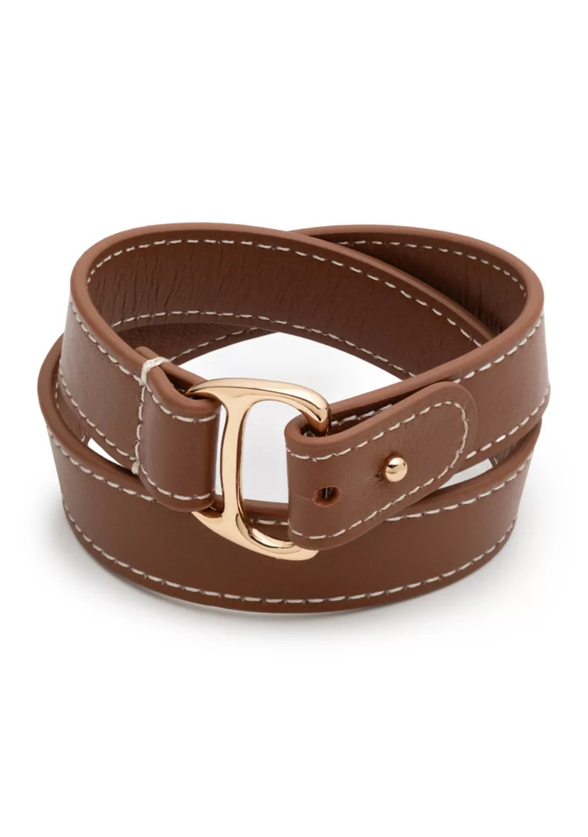 Brown Leather Equestrian Wrap Bracelet | Belk