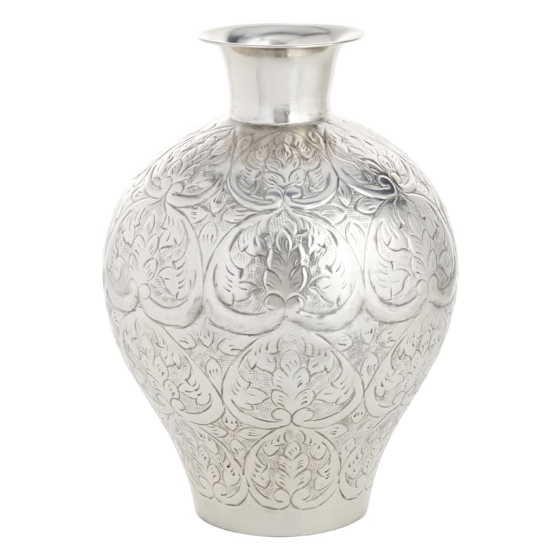 Silver Metal Floral Vase, 20" | At Home