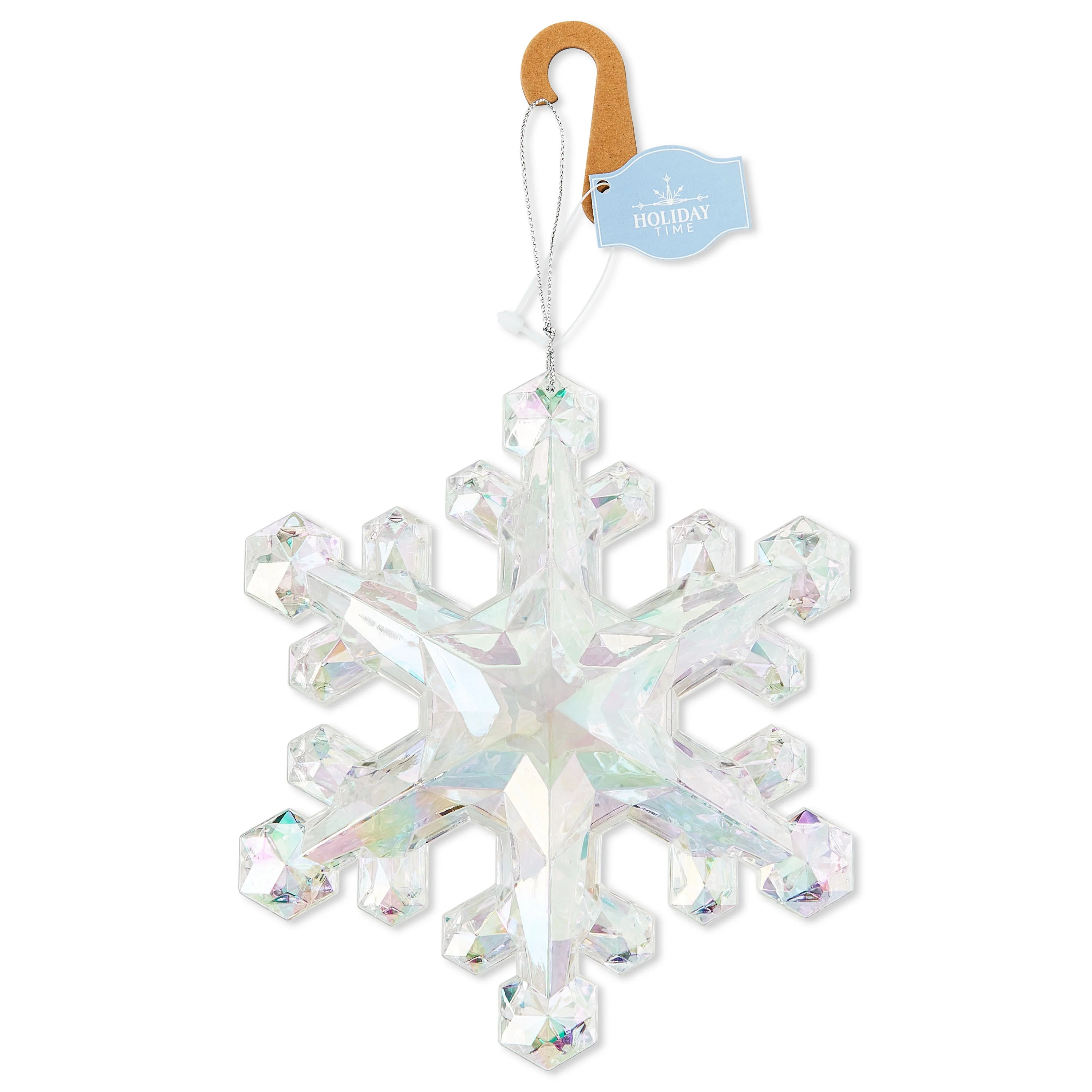 Iridescent Off-White Snowflake Christmas Ornament, 6", by Holiday Time | Walmart (US)