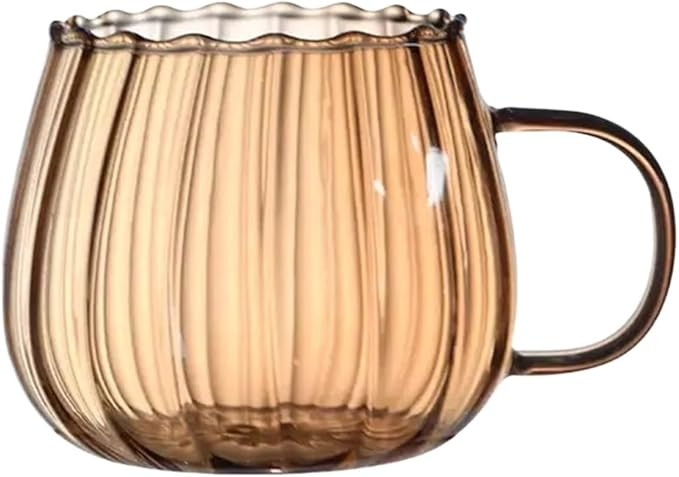 Transparent Glass Cup Creative Coffee Tea Drinks Dessert Breakfast Milk Cup Glass Mugs Handle Dri... | Amazon (US)