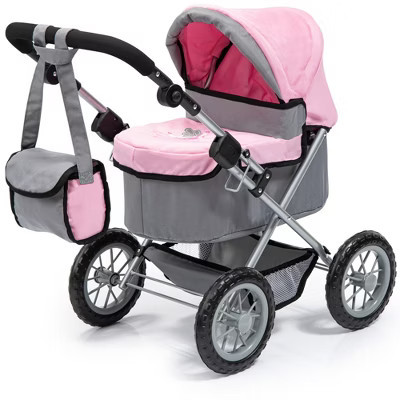 Bayer Design Dolls: Trendy Pram Stroller For Toy Baby Dolls - Grey/Pink | Target