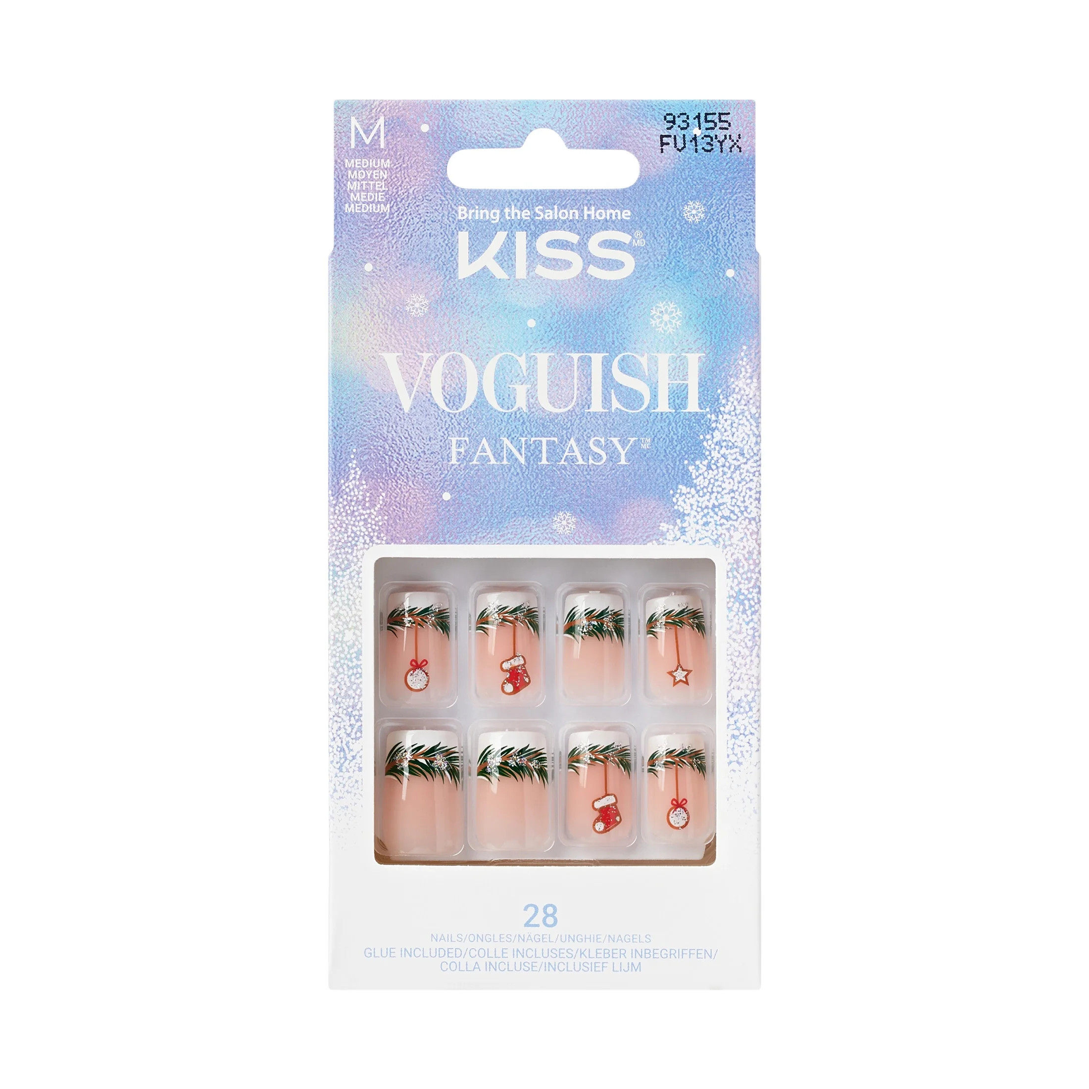 KISS Voguish Fantasy Holiday, Press on Nails, Nutty Elves, Multicolor, Medium Square, 28 Count | Walmart (US)