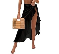 Romwe Women's Sheer Mesh Swimsuit Cover Up Beach Sarong Tie Side Wrap Long Skirt | Amazon (US)