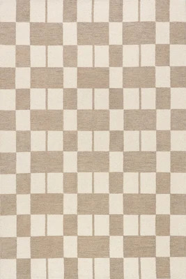 Beige Caitlin Geometric Wool 9' 6"" x 13' 6"" rug | Rugs USA