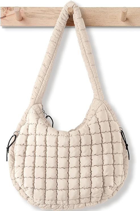Puffer Tote Bag for Women Large Quilted Tote Bag Quilted Carryall Bag Soft Puffy Crossbody Bag Ho... | Amazon (US)