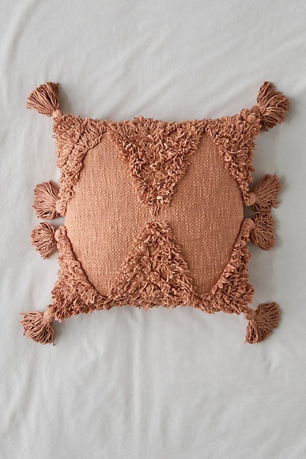 Rumi Shag Throw Pillow - Pink 18X18 at Urban Outfitters | Urban Outfitters (US and RoW)