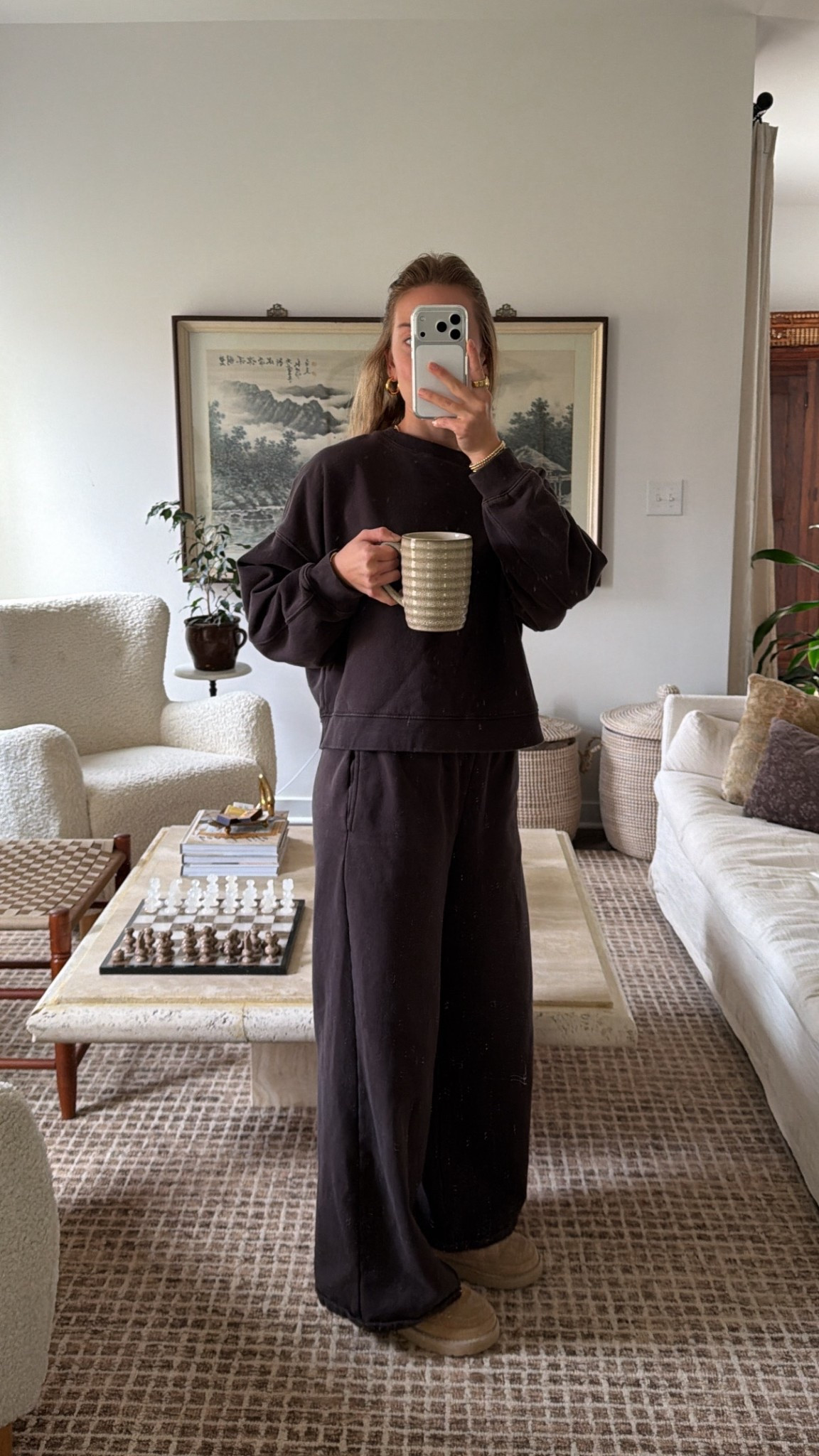 11/11/25 Back home and back into the swing of things 🏡🤎 There’s nothing better than slipping into my favorite GAP loungewear set after vacation — cozy, comfy, and perfect for these chilly mornings now that the air’s feeling a little more brisk. Wearing an XS in the pants and a S in the top!

#LTKootd #LTKGiftGuide #LTKmorningroutine