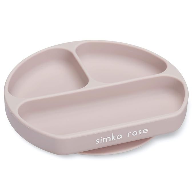 Simka Rose Suction Plate for Baby and Toddler - Divided Silicone Plate - BPA Free - Dishwasher an... | Amazon (US)