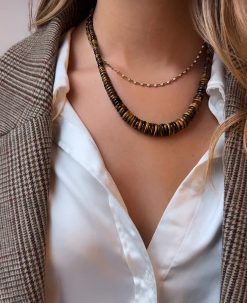 TIGER EYE GEMSTONE NECKLACE GRADUATED STRAND – SHAKTI | SHAKTI JEWELRY