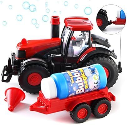 Prextex Bump & Go Bubble Blowing Farm Tractor Truck with Lights Sounds and Action Fun Toy and Gif... | Amazon (US)