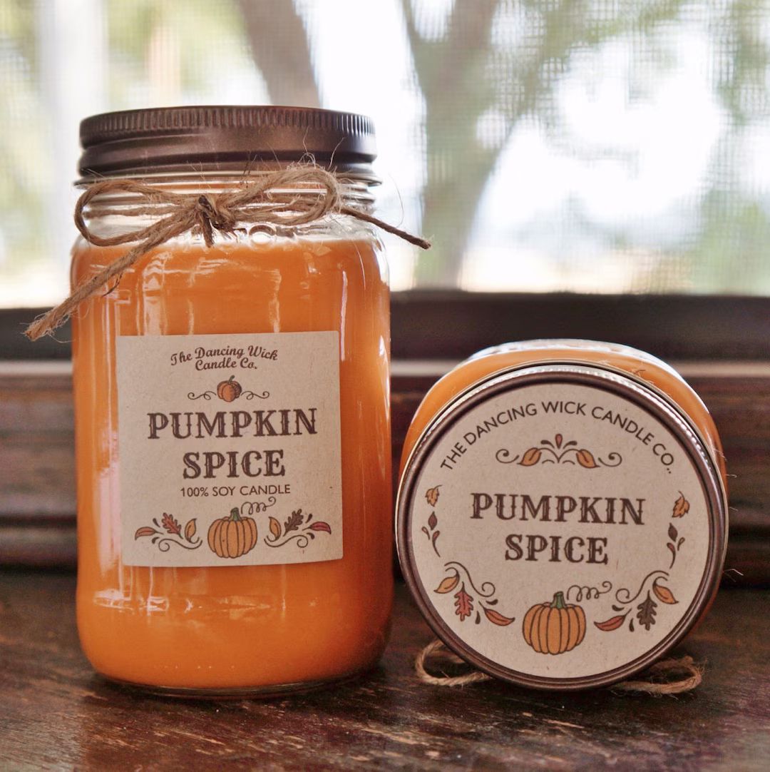 Pumpkin Spice Pure Soy Candle //large Pint 16 Oz.// Half Pint - Etsy | Etsy (US)