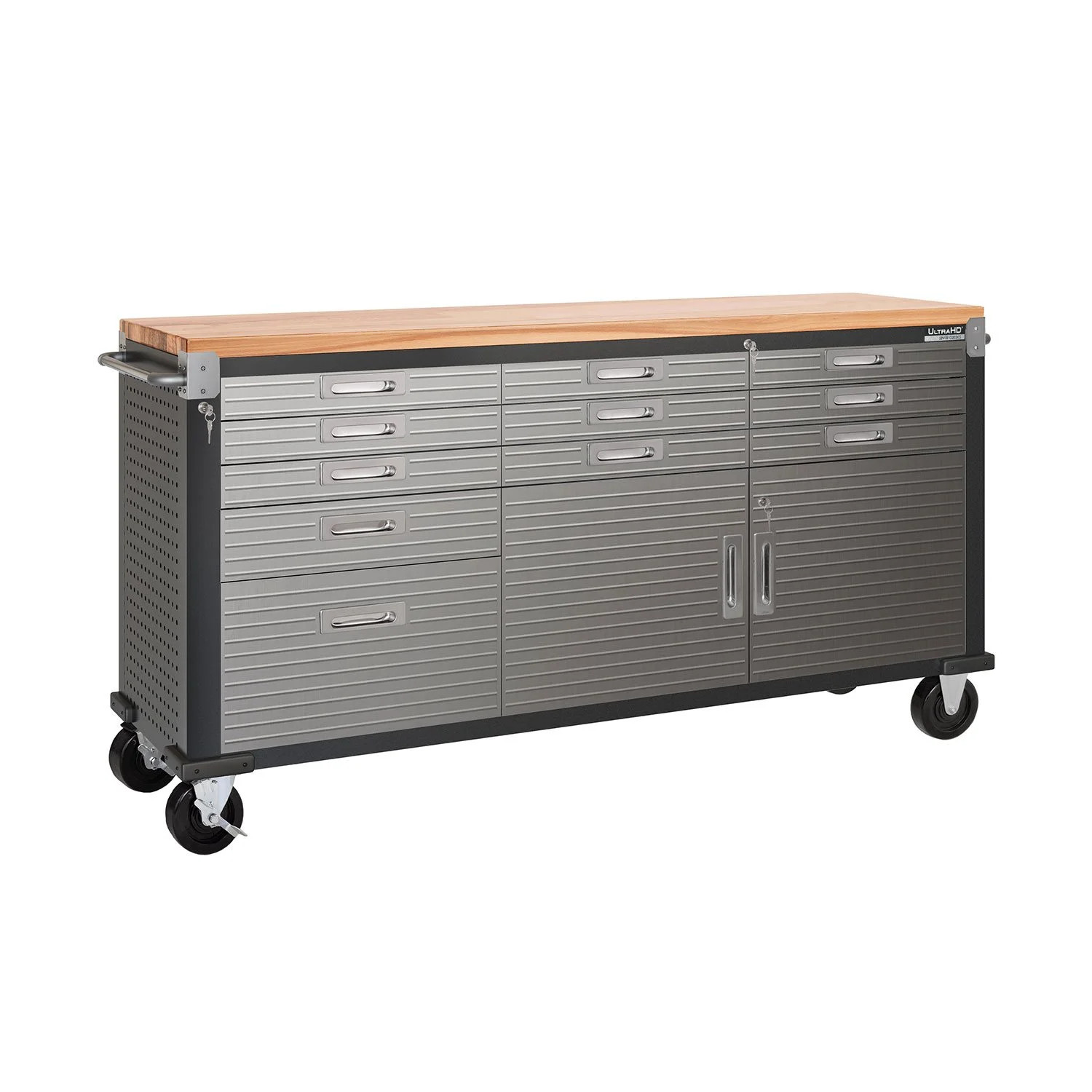 Seville Classics UltraHD 11 Drawer Rolling Workbench, 77" W x 20" D x 37.5" H | Sam's Club