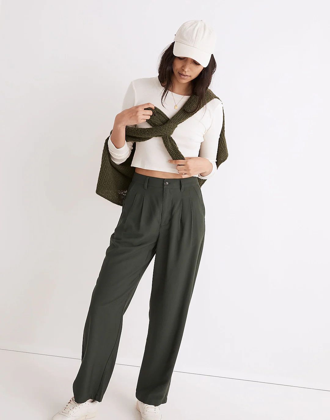 Brightside Finerib Supercrop Crewneck Long-Sleeve Tee | Madewell