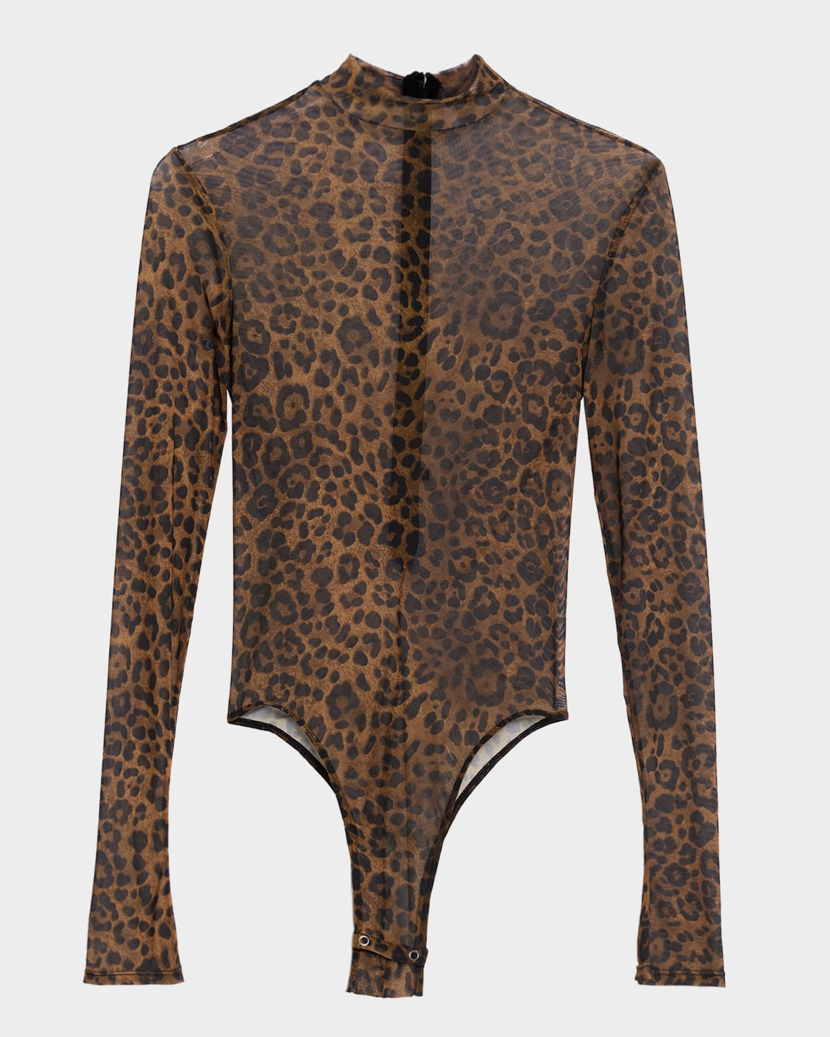 Leopard-Print Mesh Bodysuit | Neiman Marcus