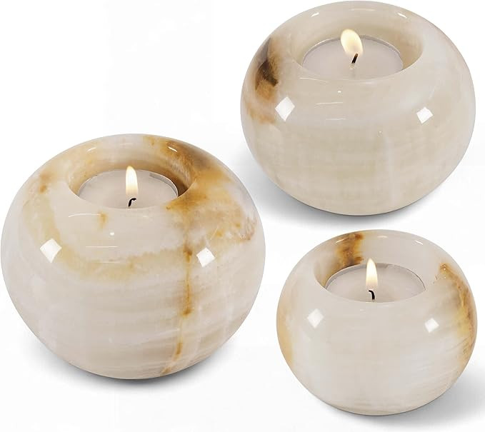 Radicaln Marble Tealight Candle Holder 4" Inch White Onyx Handmade Decorative Votive Candle Holde... | Amazon (US)