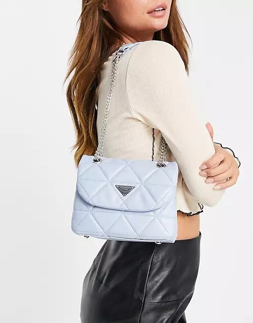 Ego padded mini shoulder bag in blue | ASOS (Global)