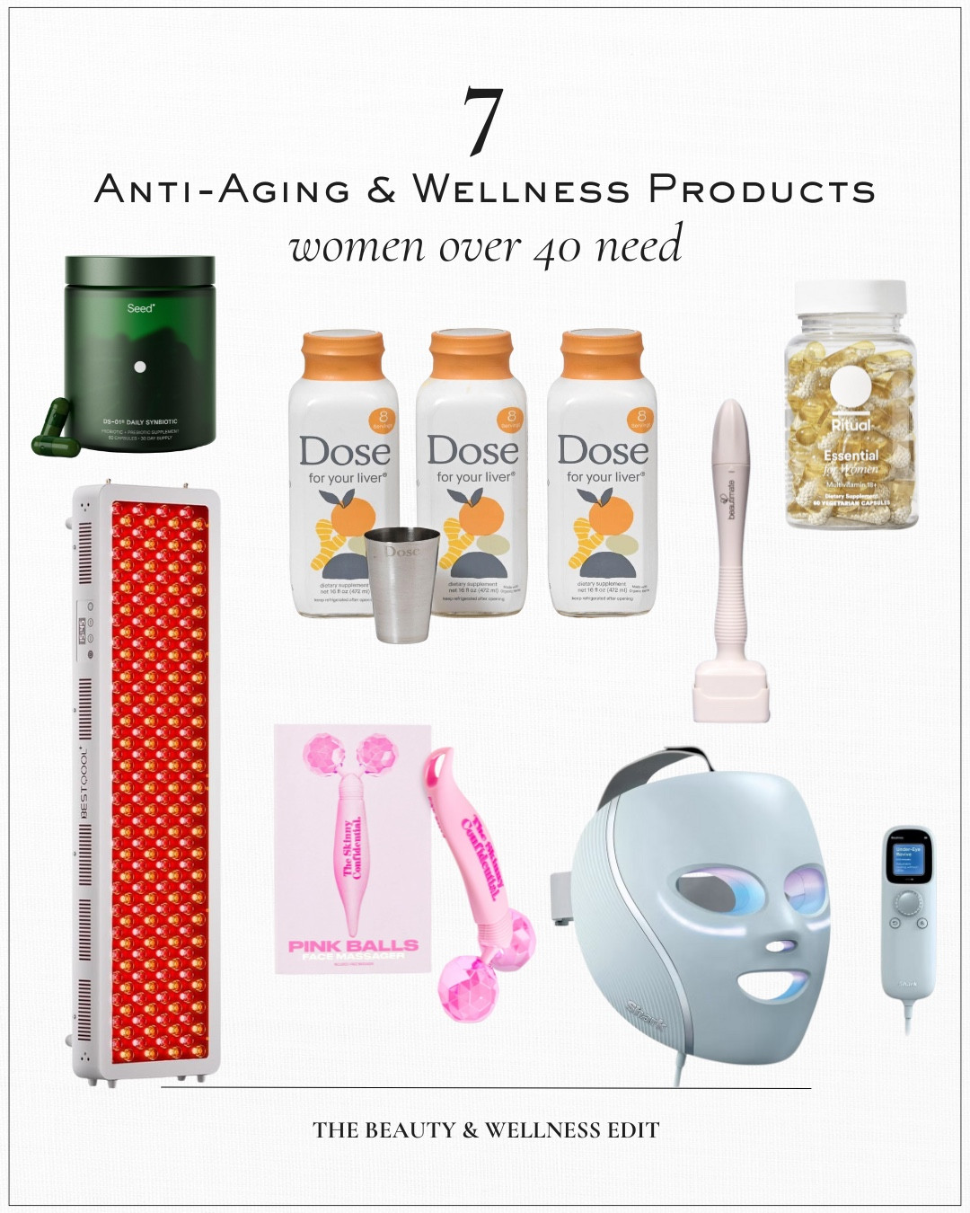 7 Anti-Aging & Wellness Essentials Every Woman Over 40 Needs
Imagine waking up feeling refreshed, confident, and radiant—every single day. 

These are the products that keep you glowing, aging gracefully, and staying ahead of the wellness curve.

I picked items that support real wellness: red light therapy for collagen + recovery, probiotics for gut health, targeted vitamins, facial tools that lift + depuff, and daily habits that help your skin and body feel their absolute best.

These are the products that truly make a difference—from gut health to glowing skin to daily vitality.

#WomenOver40 #Over40Beauty #AntiAgingEssentials #WellnessForWomen #GlowFromWithin #HealthyHabits #BeautyFavorites #RedLightTherapy #ProbioticSupplements #LTKWomensStyle #Over40Community #ltkover40 #ltkover50 #ltkmomlife 

 

#LTKGiftGuide #LTKselfcare #LTKBeauty