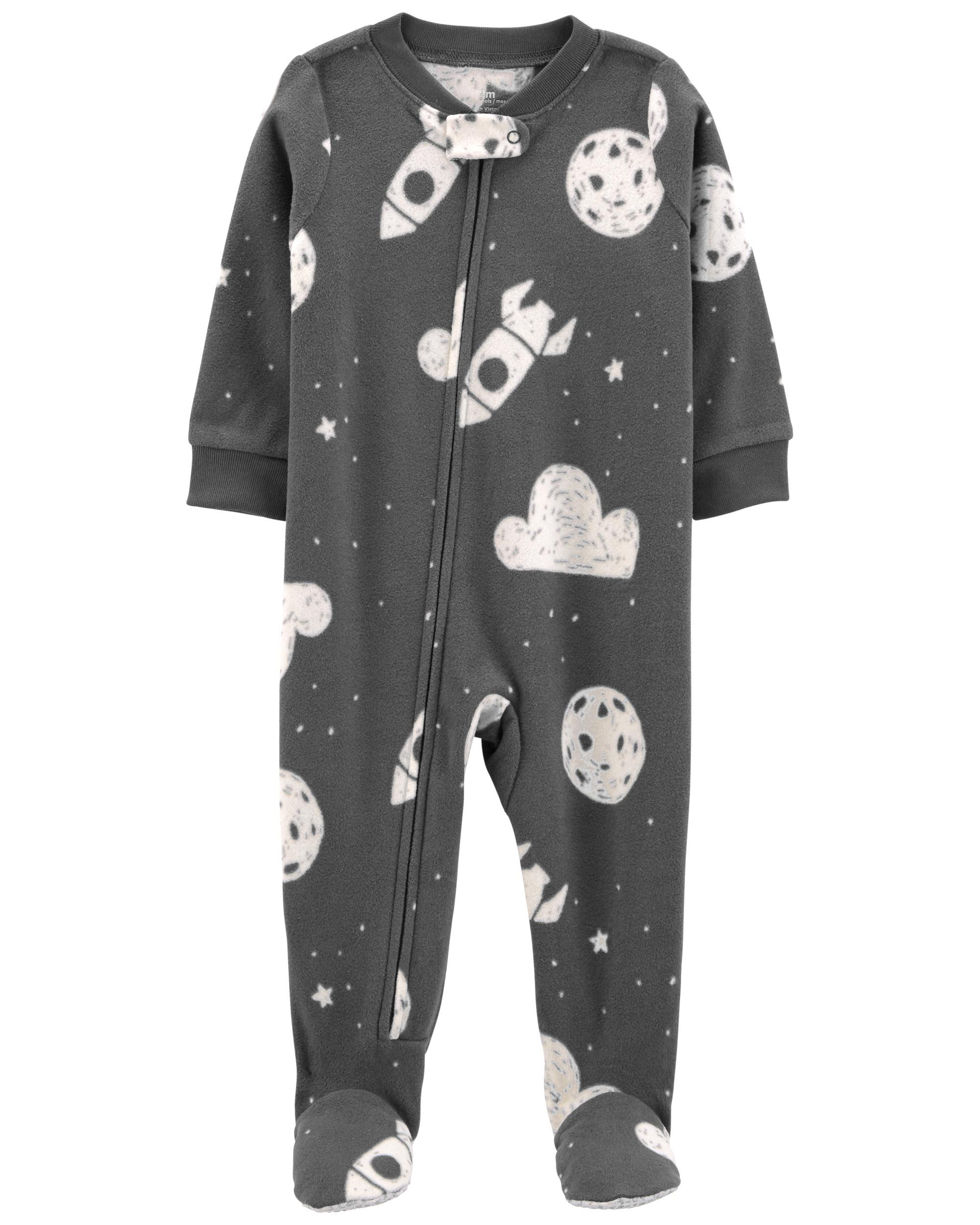 1-Piece Space Fleece Footie PJs | Carter's