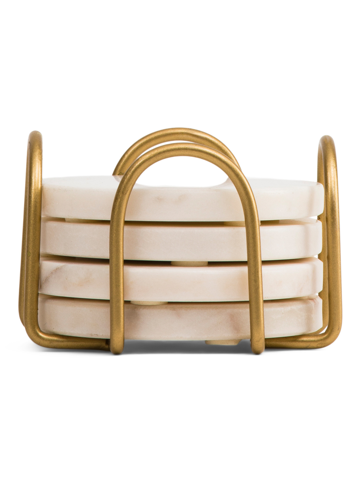 Set Of 4 Marble Coasters With Caddy | TJ Maxx